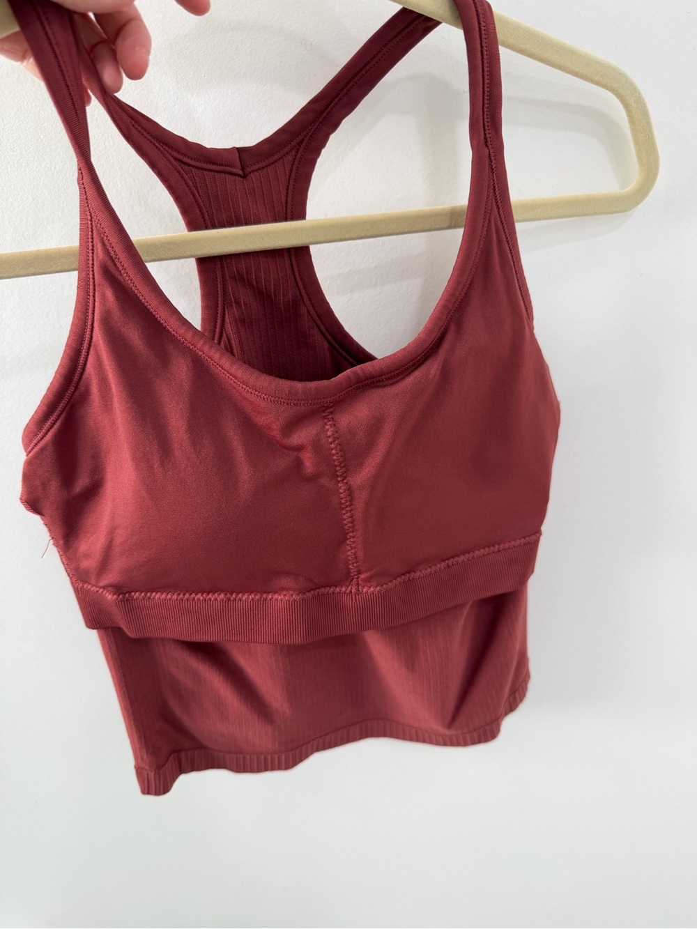 Amazon Essentials Ribbed Racerback Crop Tank - Maroon - Picture 4 of 4